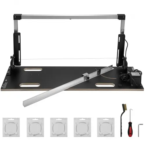 VEVOR Piepschuimsnijder Thermozaag Styrofoam Snijder Maximale Snijlengte 112cm Maximale Snijdikte 42cm Schuin Snijden 0-90°, Hete Draadsnijder Piepschuim Snijapparaat met 6 Snijdraden voor Snijschuim
