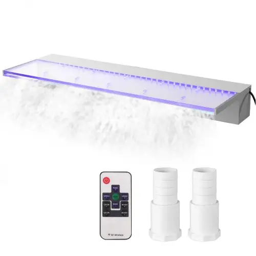 VEVOR Waterval Zwembadfontein Waterval Zwembad Fontein Cascade van hoogwaardig Acryl Waterval Overlaat Zwembad Tuin 220V Outdoor Waterval Zwembad Fontein met een LEDLichtstrip en een Afstandsbediening