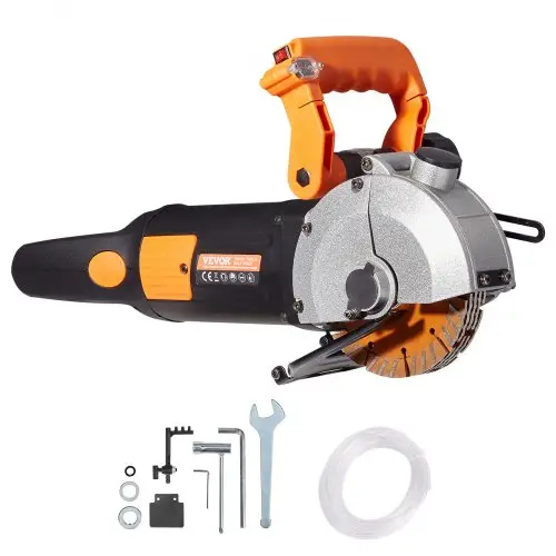VEVOR Elektrische Muurfrees 4800W Elektrische Sleuffrees 0-5000 Omw/min Wandfrees met Ergonomische Handgrepen, Verstelbare Breedte en Diepte voor het Snijden van Betonnen Muren Marmer Graniet en Staal