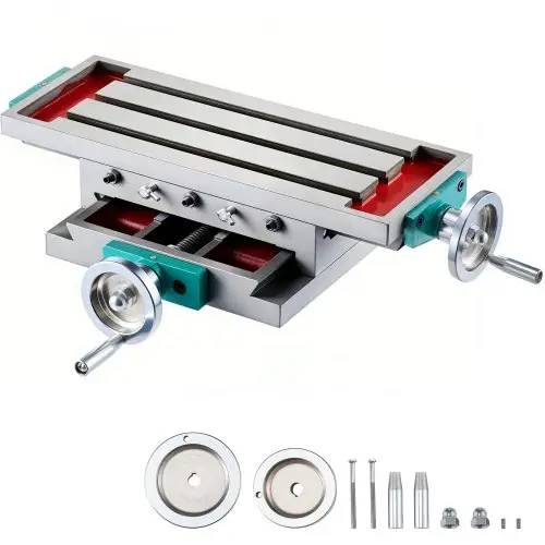 VEVOR Freestafel 17,7 × 6,7 inch (450 x 170 mm) Samengestelde slede Freestafel 30 kg Multifunctionele werktafel Kruisfreesmachine Samengestelde 2-assige 4-weg voor alle boorstandaards Tafelboorfreesmachine