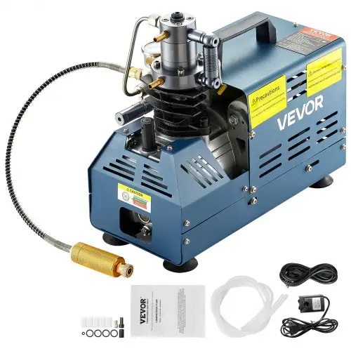VEVOR hogedrukcompressor, 300 bar, luchtbukscompressor 1800 W, 220 V, automatische drukontlasting, geschikt voor paintball-luchtbuksen, PCP-geweren en duikflessen.