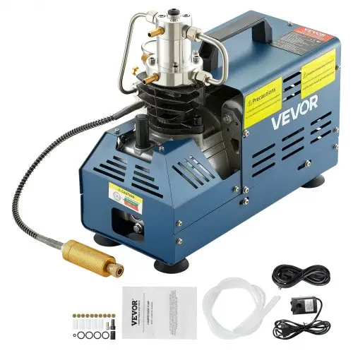 VEVOR Hogedrukcompressor, 4500 PSI/30 MPA/300 BAR Hogedrukluchtcompressor, 1800 W 220 V Handmatige stop Luchtbukscompressor Geschikt voor Paintball Luchtbuks, PCP-geweer, Luchtpistool, Duikfles