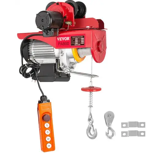 VEVOR Elektrische Lier Elektrische Takel Electric Winch Hoist Trolley 1T 1300W, Afstandsbediening Stalen Veilige Sterke Takel, Kabeltakel Elektrische Staaldraadtakel voor Fabrieken Magazijnen Bouw