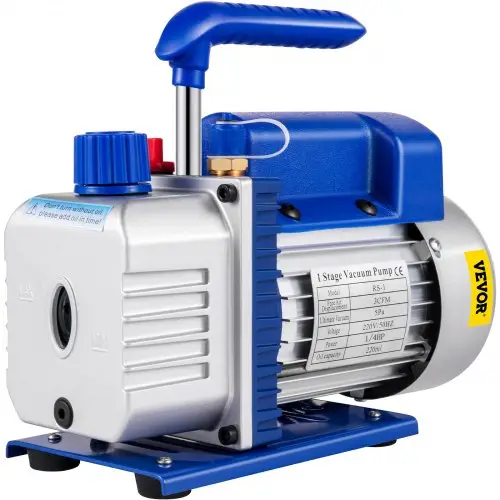 VEVOR 3CFM vacuümpomp, 1/4HP vacuümpomp, 220V vacuümpomp, 50HZ vacuümpomp, vacuümpomp