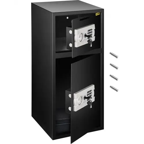 VEVOR Kluis met sleutel, elektronisch slot, 4 mm combinatieslot, 74 liter, sterke ijzeren kluis, meubelkluis met robuuste stalen constructie