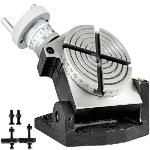 VEVOR verdeelkop draaitafel 100mm ronde verdeeltafel horizontale verticale verdeelkop verdeelkop draaibaar voor frezen en boren