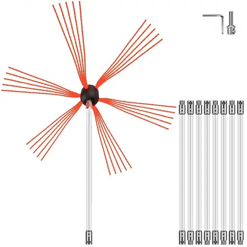 VEVOR Schoorsteen Borstel Staven Wit Schoorsteenveger Borstels Staven 9 m Lange Schoorsteenveger Kit van Nylon met Diverse Accessoires Gebruikt voor Alle Vormen van Metalen of Bakstenen Schoorsteen