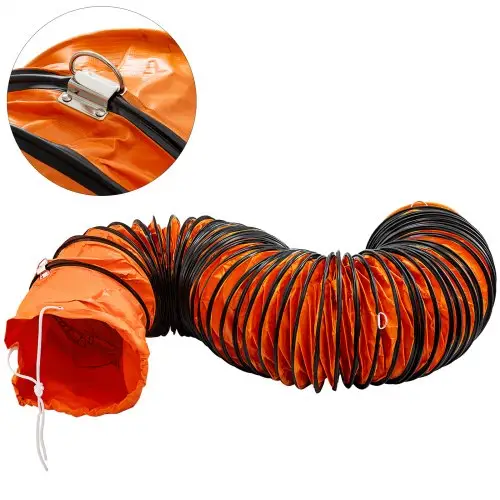 VEVOR Luchttransportslang, 7,6 M PVC Flexibele Buis voor Diameter 255 mm Afzuigventilator, Flexibele PVC Ventilatieslang, Draagbare Zwaar Werk Industriële Ventilatorafzuigslang
