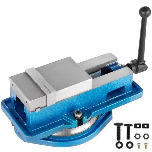 VEVOR schroefklem bankschroef 100 mm, tafelbankschroef 100 mm, werkbankklemmen 16 kg, professionele metalen gietijzeren bankschroef voor kolomboormachines met brede bekken