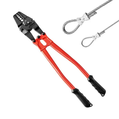 VEVOR krimptang, 60,96 cm, 1/16, 3/32, 1/8, 5/32, 3/16 inch 2-in-1 gereedschap, handkrimptang, kabelklemtang gemaakt van gelegeerd staal, krimpgereedschapset met geïsoleerde handgreep