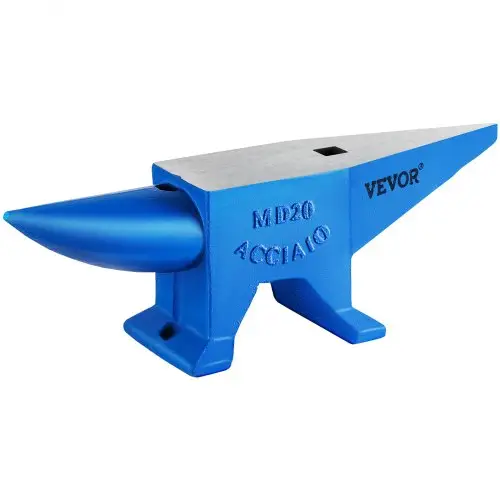 VEVOR Smid Aambeeld, 20KG Hoorn Aambeeld, 452 mm Lengte Aambeeld Gereedschap, Draagbaar Gietijzer Gesmeed Staal Smid Forge Aambeeld Tool, Gewicht Stalen Aambeeld Smid met Rond en Vierkant Gat, Blauw