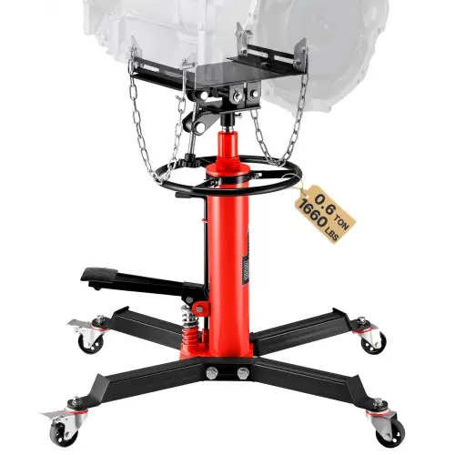 VEVOR Transmissie Krik, 750 kg Motorkrik, 85-170 cm Hefbereik Motorblok Transmissiekrik, 2-traps Hydraulische Transmissie Krik, Vrijloop Hydraulische Krik voor Auto Workshops Auto Transmissies, Rood