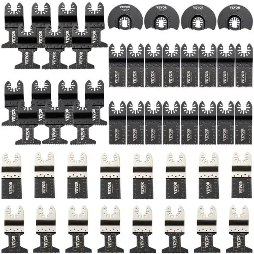 VEVOR 50-delige set accessoires voor oscillerende zaagbladen HCS+ roestvrijstalen multitool segmentzaagbladen 1-3/4 inch 1-3/8 inch 3-1/2 inch multitool accessoire set