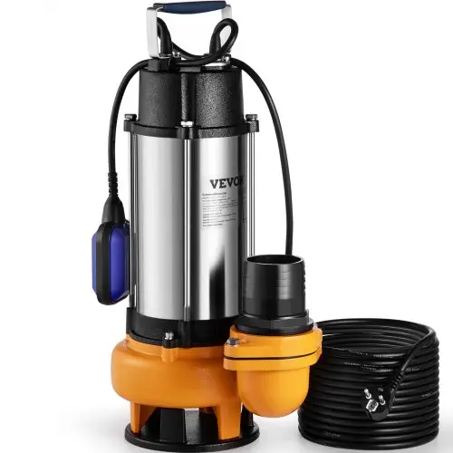 VEVOR vuilwaterpomp met variabele vlotterschakelaar, dompelpomp, 2200W, tuinpomp, debiet 60000 l/u, maximale opvoerhoogte 18 m, IPX8 waterpomp, ideaal voor het verpompen van water.