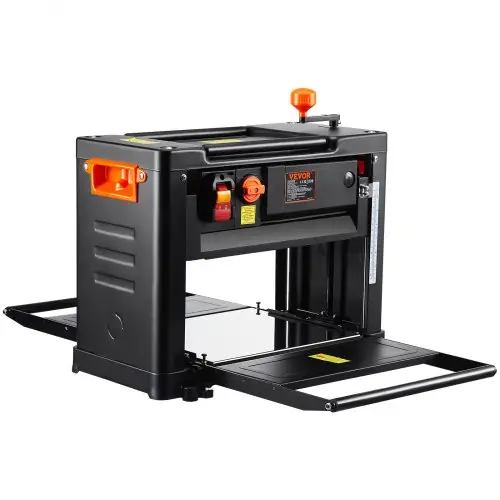 VEVOR vlakbank, 2000W vermogen, 3 schaafbladen, 23.500 tpm, schaafbreedte 33 cm, maximale snijdikte 15 cm, tafelmodel schaafmachine 52,5 x 69,6 x 48 cm, ideaal voor houtbewerking