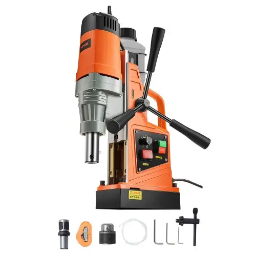 VEVOR boormachine, 1550 W, 50 mm boordiameter, 2922 lbf magnetische boormachine, 500 PRM, 10 snelheden, elektrische boormachine voor metalen oppervlakken, industrie en doe-het-zelf