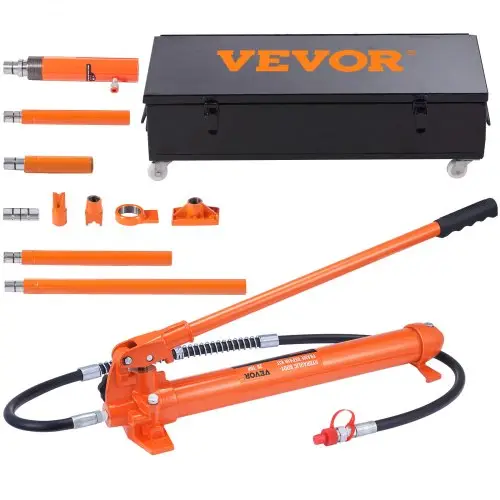 VEVOR hydraulische autokrik met luchtpomp, 20 t, lucht-hydraulische krik, 145 mm slag, rood, incl. verlengstuk van 100 / 300 / 500 mm, hydraulische cilinder met elektrostatische poedercoating, autoreparatie