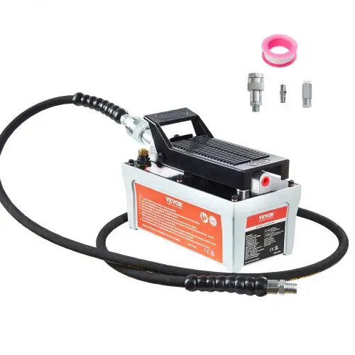 VEVOR 700 bar Luchthydraulische pomp 1,6 l hydraulische pomp 0,8 l/min (onbelast) 0,16 l/min (belast) Hydraulische voetpomp met 2 m slang Luchtvoetpomp Autoreparatie Olieplatform Machineonderhoud