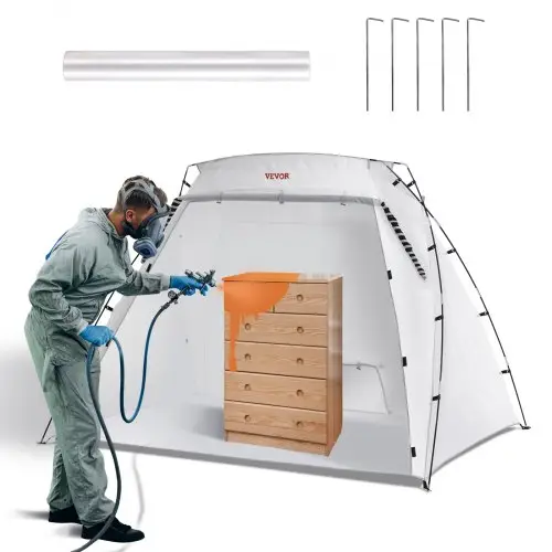 VEVOR Spuitcabine DIY Spuitverf Beschermingstent Wit 228 x 158 x 158 cm, 210D Oxford-stof 210D Oxford-stof Draagbare Spuitverf Spuitcabine DIY Hobby Schilderstation met Ventilatiegaten