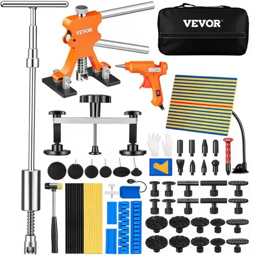VEVOR 69-delige brug-deuktrekker schuifhamer deukreparatieset, inclusief 20 treklipjes en 6 brug-treklipjes, deukverwijderingsgereedschap voor auto's, wasmachines, enz.