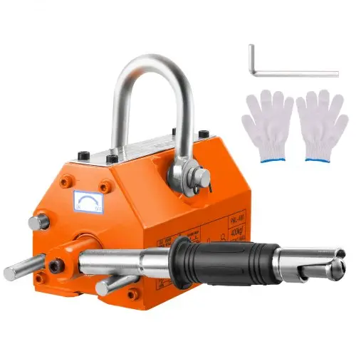 VEVOR Magnetische Hefmachine, 880 lbs / 400 kg trekvermogen, 2,5 veiligheidsfactor, neodymium en staal, hefmagneet met ontgrendeling, permanente hefmagneten, zware magneet voor heffen, werkplaatskraan, blok, bord
