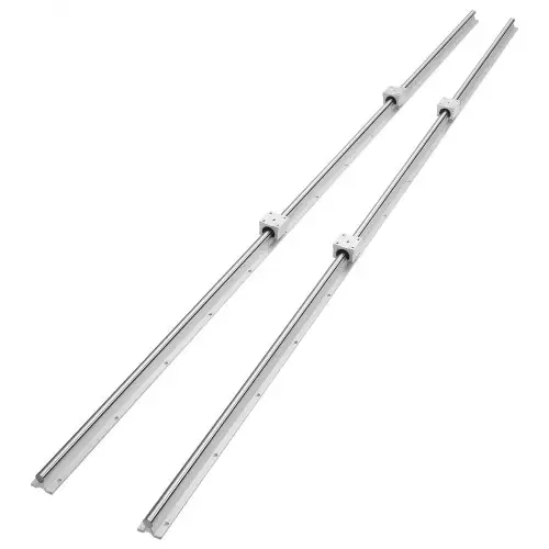 VEVOR Lineaire geleiderail, 2 stuks SBR20-2200 mm, koolstofstalen aluminium geleiderail met 4 stuks SBR20UU glijblokken, lineair lagerblok, CNC-onderdelen voor 3D-printers, frezen/draaien