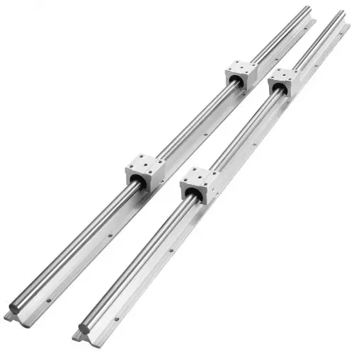 VEVOR Lineaire geleiderail, 2 stuks SBR16-1000 mm koolstofstalen aluminium geleiderail met 4 stuks SBR16UU glijblokken, lineair lagerblok, CNC-onderdelen voor 3D-printers, frezen/draaien