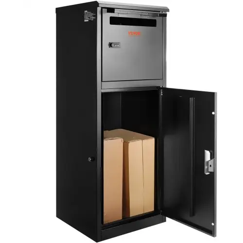 VEVOR pakketbrievenbus 41,2x40,1x110,5cm pakketbrievenbus stalen palletbox 50kg brievenbus brievenbus XXL brievenbus met wachtwoordvergrendeling druksluiting antidiefstalopening voor pakketten brieven etc.
