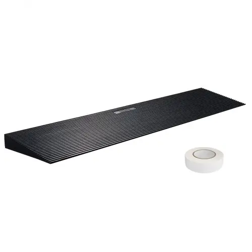 VEVOR Drempelhelling Massief rubberen deur Drempelhelling Max. draagvermogen tot 15 ton Stoephelling 90 x 20 x 3 cm Rolstoelhelling met dubbelzijdige tape Toegangshelling Rubberen oprijplaat Zelfsnijdend