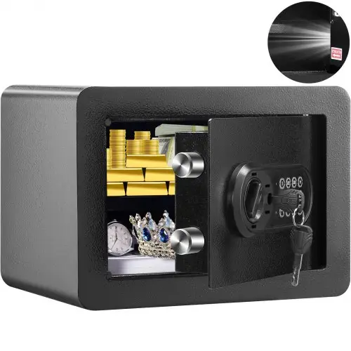 VEVOR Safe Vault 0,5 kubieke voet, meubelkluis met brandwerende geldzak, wachtwoord- en sleutelbeveiliging, digitale kluis voor thuis, verwijderbare plank, binnenkast, kluis aan de muur voor contant geld, sieraden, documenten, enz.