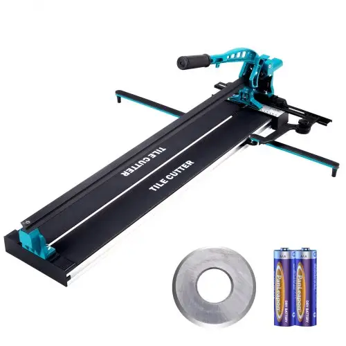 VEVOR tegelsnijder met een totale snijlengte van 800 mm, snijdikte 4-15 mm, minimale snijbreedte 25 mm. Tegelsnijder inclusief extra snijwiel. Voor tegelzet- en renovatieprojecten.