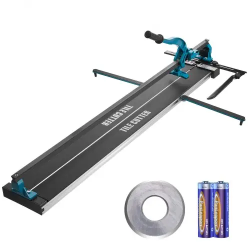 VEVOR tegelsnijder met een totale snijlengte van 1200 mm, snijdikte 4-15 mm, minimale snijbreedte 25 mm. Tegelsnijmachine inclusief extra snijwieltje. Voor tegelzet- en renovatieprojecten.