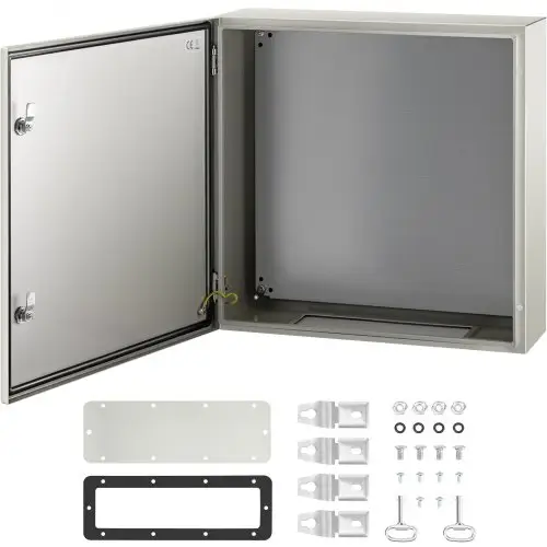 VEVOR schakelkast koolstofstaal verdeelkast industriële behuizing 60x60x20cm schakelkast IP66 & NEMA waterdichte aansluitdoos powerbox ideaal voor fabrieken bouwplaatsen winkelcentra etc.