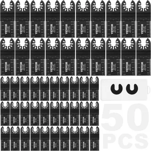 VEVOR 50x zaagblad Multifunctioneel gereedschap 9x3,4 cm Oscillerende tool Hoog koolstofstaal (HCS) Snelwisselinterface Compatibel met 95% van de oscillerende gereedschappen die op de markt verkrijgbaar zijn