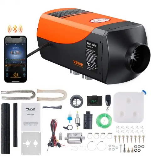VEVOR Air Diesel Heater 12V 5-8KW, Diesel Air Heater, Standkachel, 0,16-0,62 l/u. Diesel Heater met LCD-scherm, afstandsbediening en Bluetooth-app.