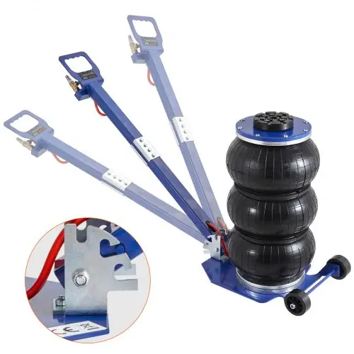 VEVOR Pneumatische Autokrik 3 ton, Blauw Drievoudige Zak Luchtkrik 140-450 mm Hefhoogte Zak Luchtkrik voor Auto's, SUV's, Vrachtwagens Blauw