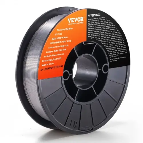 VEVOR 1 rol gevulde draad E71T-GS 0,9 mm 4,5 kg MIG/MAG lasdraad 200 mm spoeldiameter Lasdraadrol 560 MPa treksterkte Gevuld lassen zonder beschermgas