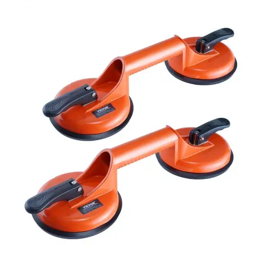 VEVOR zuigheffer gemaakt van NBR glasheffer φ119mm vacuümheffer draagvermogen 85-150kg glas zuignap bedrijfstemperatuur -20-60℃ plaatheffer vacuüm zuignap met ergonomische aluminium handgreep