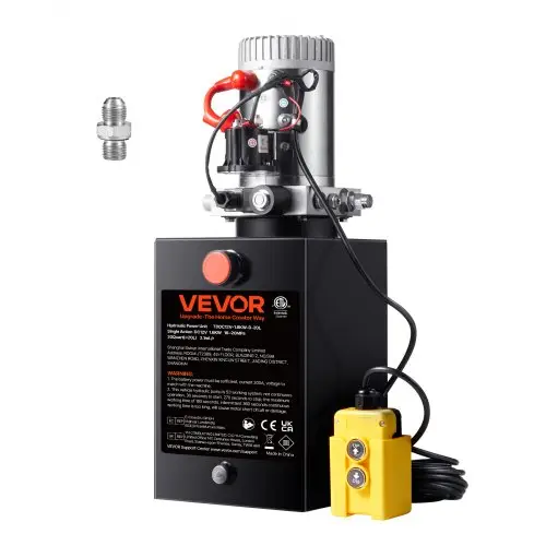 VEVOR Hydraulische pomp Hydraulisch aggregaat 12 V Hydraulisch aggregaat 1600 W, Enkelwerkende hydraulische pomp Hydraulisch aggregaat, 5 gal tank Handpomp Hydraulisch aggregaat, voor liften, heftrucks etc.