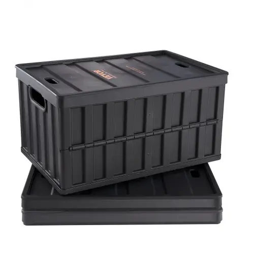 VEVOR Set van 3 65L Professionele Vouwdozen van PP Transportdoos met Deksel Vouwbare Opbergdoos met Handvat Stapelbare Dozen Opbergdoos Vouwdozen Stapelbare Dozen voor Opslag & Transport