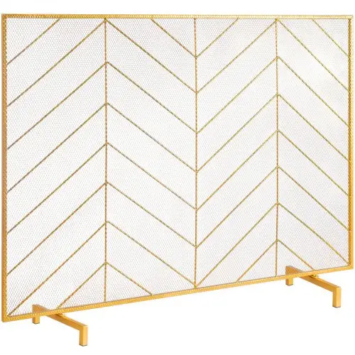 VEVOR Spark Guard Iron Haardbescherming 980mm Haardbescherming Kachelbescherming Vintage Kachelbescherming 0-40 °C Haardbescherming Kachelbescherming Kachelscherm Bescherming tegen rondvliegende vonken Goud