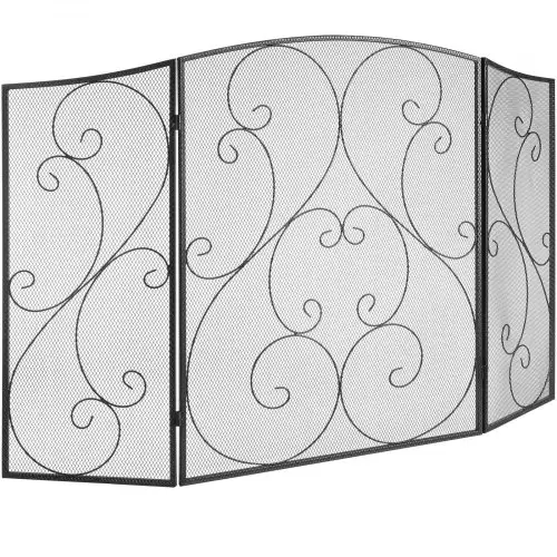 VEVOR Spark Guard Iron Haardbescherming 121,92 cm Haardbescherming Kachelbescherming Vintage Kachelbescherming 0-40 °C Haardbescherming Kachelbescherming Kachelscherm Bescherming tegen rondvliegende vonken 3-delig