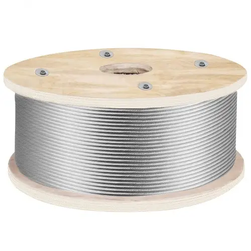 VEVOR 152mx4.8mm staalkabel 1x19 constructiestaalkabel T316 roestvrij staal gepolijst oppervlak staalkabel 1905.1kg breeksterkte roestvrij staalkabel voor waslijnen trapleuningen tuinhekken scheepsbouw