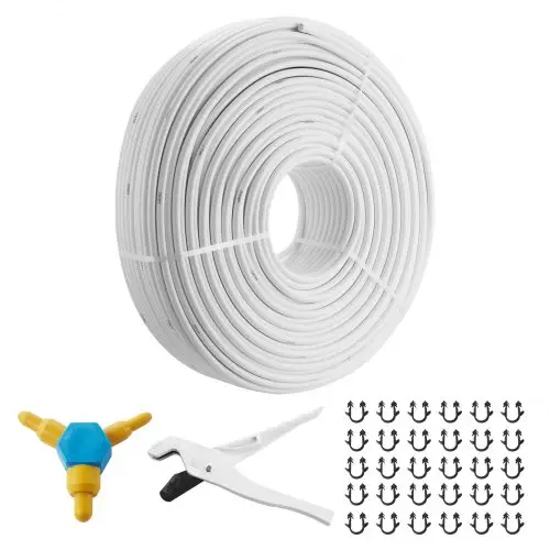 VEVOR aluminium composietbuis aluminium meerlaagse composietbuis 300 m witte PEX-buis aluminium meerlaagse composietbuis MV-buis meerlaagse buis ideaal voor vloerverwarming en radiatoraansluiting aluminium composietbuis