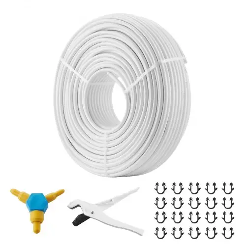 VEVOR aluminium composietbuis aluminium meerlaagse composietbuis 200 m witte PEX-buis aluminium meerlaagse composietbuis MV-buis meerlaagse buis ideaal voor vloerverwarming en radiatoraansluiting aluminium composietbuis