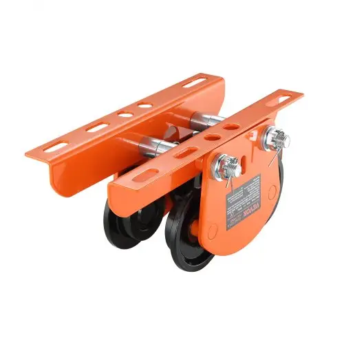 VEVOR Trolley 1 ton laadvermogen bovenloopkraan 68-110 mm verstelbare breedte kraan 350 x 196 x 160 mm rollende trolley dubbel wielontwerp handtrolley voor I- en H-balken bovenloopkraan laadkraan