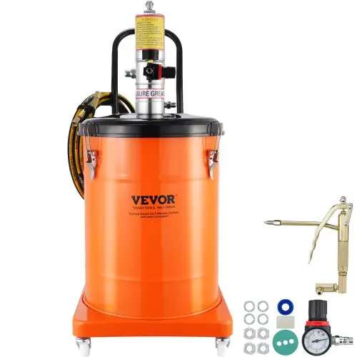 VEVOR Vetpomp 40L Luchtbediende vetpomp 0,6-0,8 MPa Aluminium spuitgietpomp -20-100℃ Bedrijfstemperatuur, pneumatische vetpomp NPT-aansluiting Smeervetpomp Geschikt voor 0-3# vet