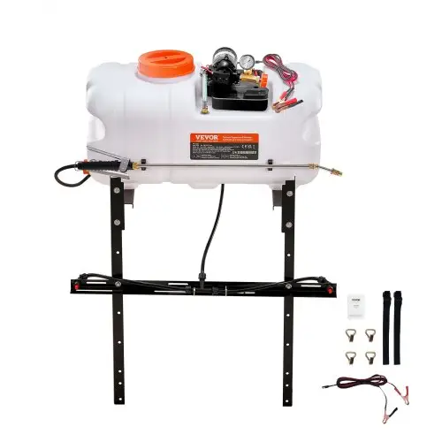 VEVOR ATV-spuitmachine 7 l/min drukspuit 12V pomp 0,1-0,5 MPa pomp Werkdrukspuit 0-72 PSI drukspuit Incl. 6,1 m slang 2,5 m snelontgrendelingslijn Ideaal voor ATV's UTV's Tractoren
