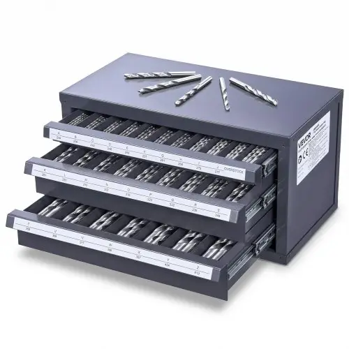 VEVOR Boorbit Dispenser Kast, Boorbit Organizer Kast met Drie Laden voor A tot Z, Stalen Boorbit Dispenser Organizer Kast met Labels, Stapelbare Boorbit Dispenser Opslag