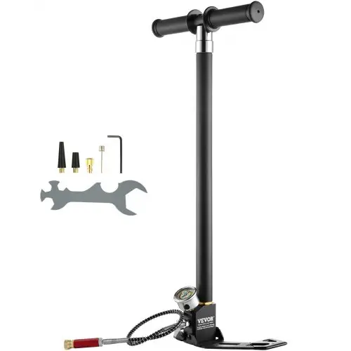 VEVOR PCP handpomp, 4-traps 30 MPa 4500 PSI hogedruk PCP luchtgeweer vulpomp met olie-vochtigheidsfilter en drukmeter, roestvrij staal voor luchtgeweren, duikflessen, paintballbanden
